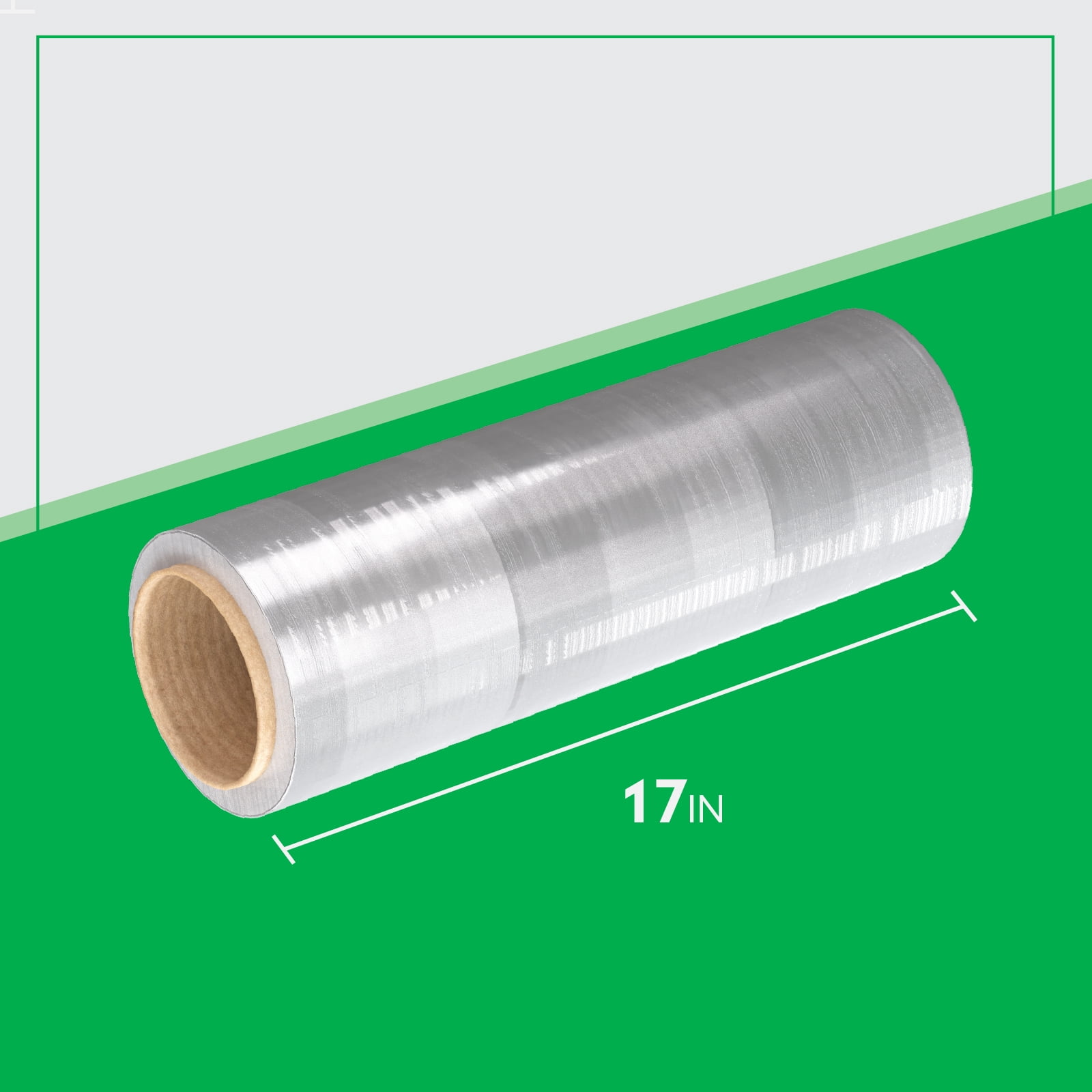 Stretch Film, 17.3" x 1500', 39 Gauge Pre-stretch, Pallet Wrap, No Handle, 4-CT Case