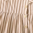 thumbnail image 5 of PatPat Toddler Girl Dresses Little Girls Summer Clothes Cotton Button Stripe Ruffled One Piece Sleeveless Strap Dress, Khaki, 18M-6Y, Clearance, 5 of 7