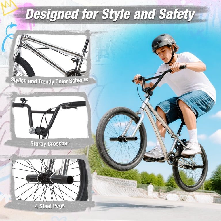 Hykolity 24 Inch BMX Bike, 4 Pegs, Rear U-Brake photo 3