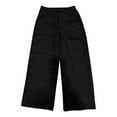thumbnail image 4 of Womens Pants Thin Breathable Linen Pants High Waisted Loose Fit Solid Spring Summer Trousers Black L, 4 of 4