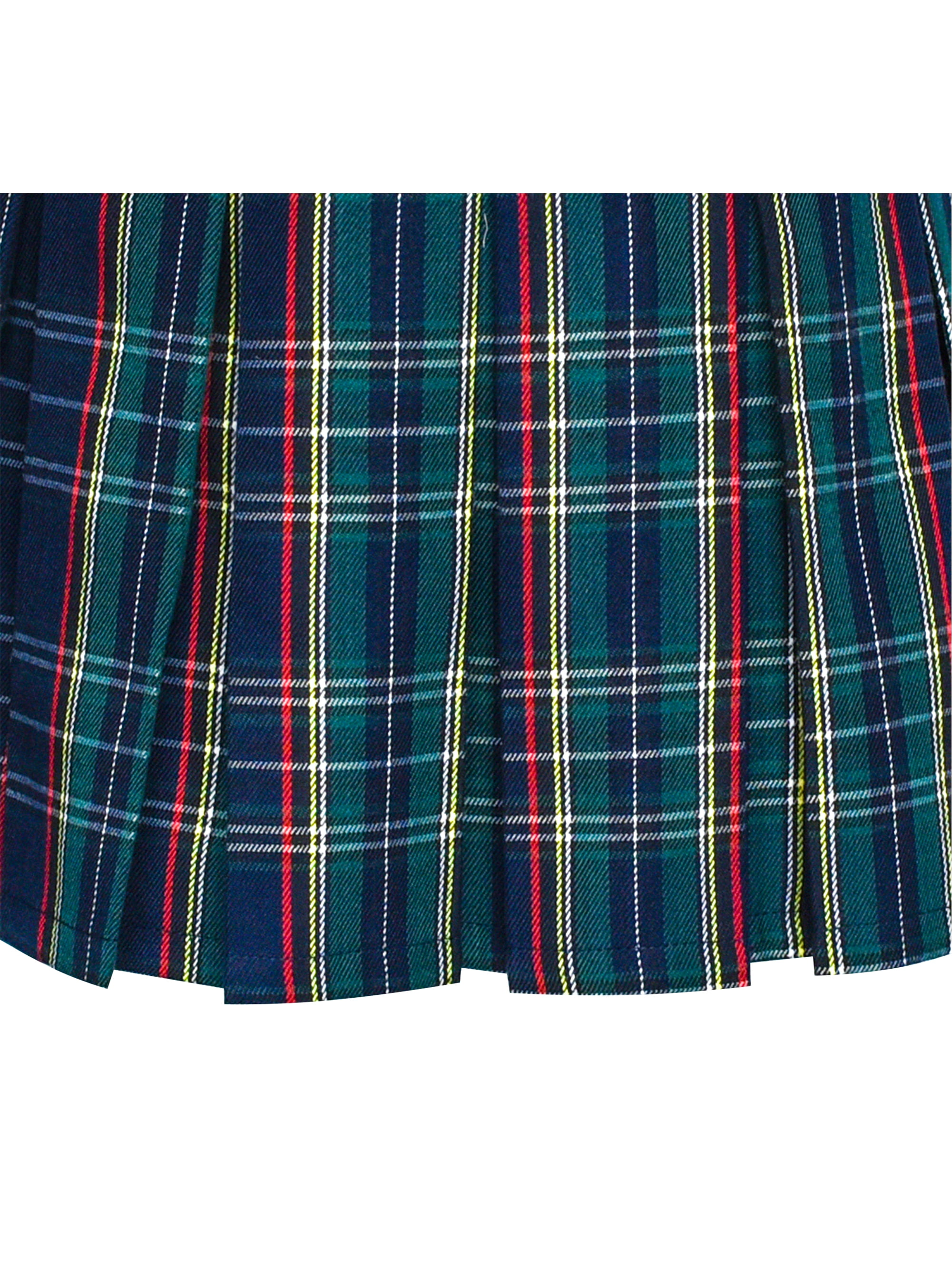 Girls Skirt Back School Uniform Peacock Green Tartan Skirt Size 6-14