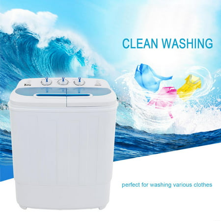 Ktaxon 13.4LBS Portable Mini Washing Machine,Twin Tub Washing Machine Washer Spin Dryer，Wash 7.9LBS+Spin 5.5LBS