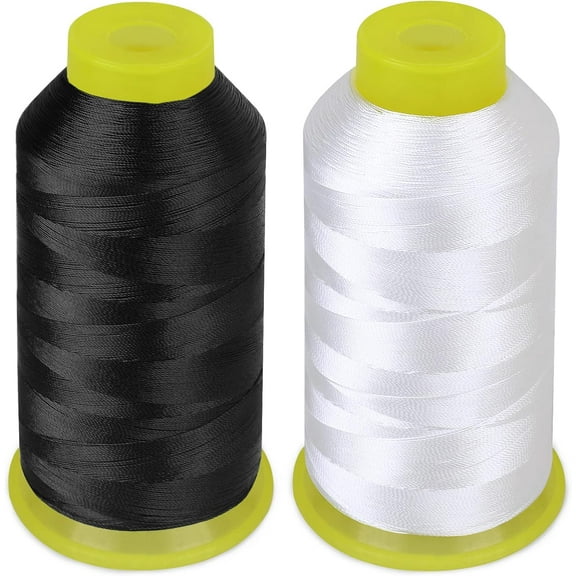 2 Roll Polyester Thread, Heavy Duty Thread, 1500Yard/Reel 210D/3 nylon thread for sewing, Sewing Thread for Upholstery, Outdoor Market, Drapery, Leather, Beading, Crafts