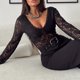 thumbnail image 2 of Cami Top de encaje para mujer, camiseta sin mangas de manga larga sin espalda, estilo Y2K, cuello en V, atuendo diario FLhrweasw Para estrenar, 2 of 9
