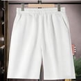 thumbnail image 2 of IYTR Boys Shorts Summer Solid Color Casual Oversized Comfy Elastic Waist Baseball Basketball Short Pants with Pockets White 3-4Years, 2 of 6