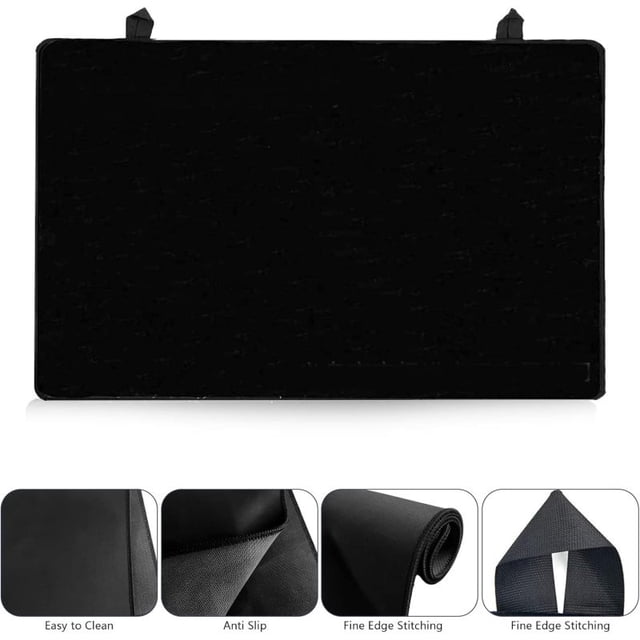 Alfombrilla de ratón antideslizante negra de 42 x 28 cm para escritorio, computadora, alfombrilla de ratón rectangular personalizada para oficina y hogar