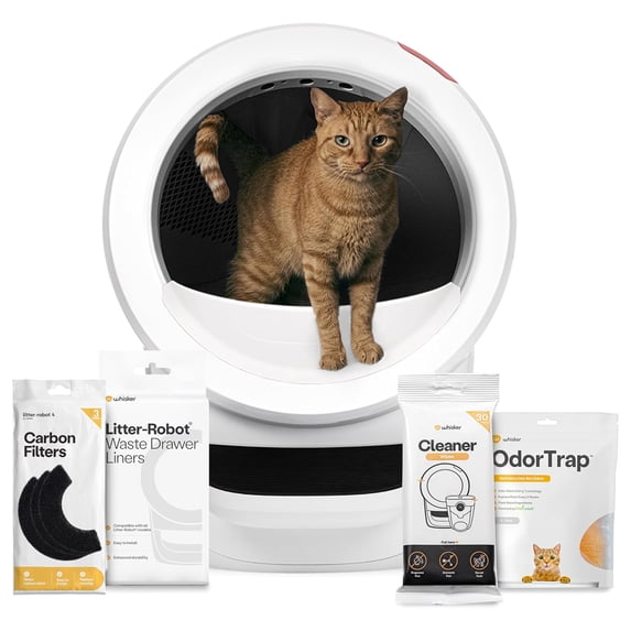 Open Box Litter-Robot 4 Supply Bundle by Whisker, Self-Cleaning Litter Box