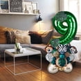 thumbnail image 4 of Globos de animales de safari en la jungla, 28 unidades, hojas decorativas, globos con números de 32 pulgadas para suministros 9 años, 4 of 8