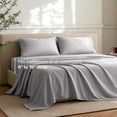 thumbnail image 6 of Bare Home Premium 1800 Collection 4-Piece Bed Sheet Set with Envelope Pillowcases, Cal King, Light Gray, 6 of 9