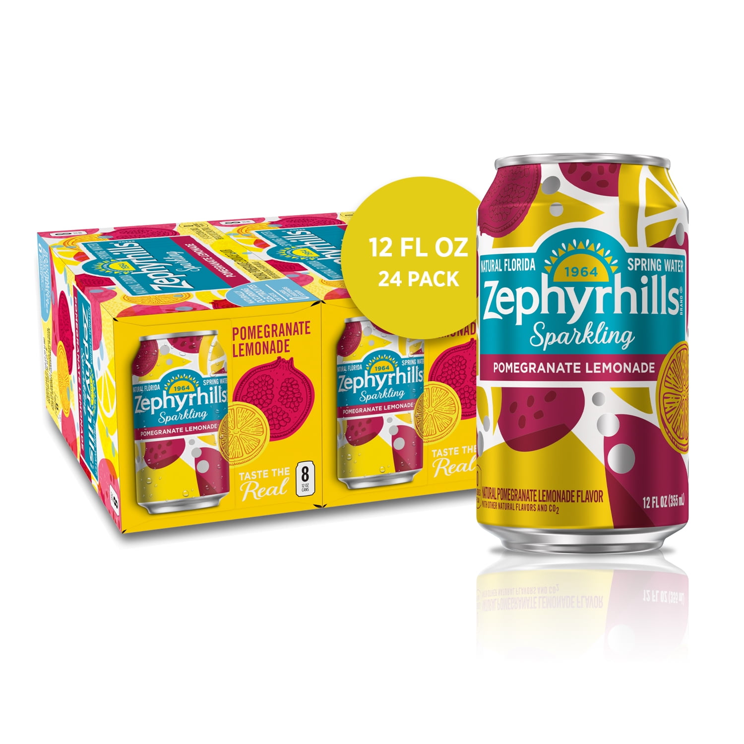 Zephyrhills Sparkling Water, Pomegranate Lemonade, 12 oz. Cans (24