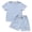 Sky Blue, variant on fatyb Kids 2 Piece Summer Clothes Boys Girls Short Sleeve Crewneck T-Shirts Shorts with Casual Outfits