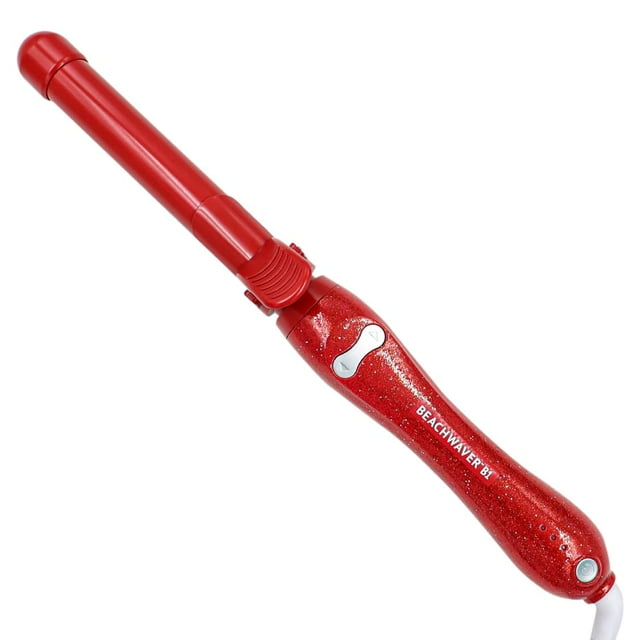 The Beachwaver Co. Beachwaver B1 - Rizador giratorio - Brillo rojo | Rizador de cerámica automático de 1 pulgada | Apagado automático, apto para viajes, doble voltaje