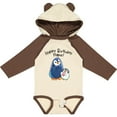 thumbnail image 3 of Inktastic Happy Birthday, Papa Cute Penguins Boys or Girls Long Sleeve Baby Bodysuit, 3 of 5