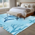 thumbnail image 4 of Blue Shark Coastal Area Rugs 5'x8', Washable Small Throw Rugs for Classroom Bedroom, Summer Beach Coral Nautical Ocean Indoor Outdoor Rug Non-Slip Low Pile Carpet Runner Reversible Floor Mats, 4 of 8