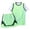 Light Green, variant on Gaexia Girls Training Sports Teamwear Outfit Set For Casual Summer Play Breathable Blend Wicking Elastic Waistband Shorts Pockets Comfort