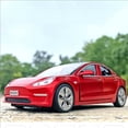 thumbnail image 6 of 1:32 Scale Model 3 Car Toy Pull Back with Sound and Light, Alloy Diecast Mini Vehicles Toys Tesla Car Model Collection Enthusiasts Gift Red, 6 of 7