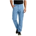 thumbnail image 3 of Joggers for Men Casual Fashion Solid Color Long Pants with Pocket Elastic Waist Straight Leg Workwear Cargo Long Pants, 3 of 8