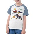 thumbnail image 3 of RXIRUCGD 2025 Vêtements d'Été pour Enfants Tout-Petits Garçons Filles Mode Mignon Col Rond Imprimé Manches Courtes Haut, 3 of 7