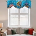 thumbnail image 3 of Tie Up Valances for Windows, Funny Diving Tiger Adjustable Valance Curtains Window Treatment for Living Room, Ocean Sea Coastal Coral Fish Marine Life Rod Pocket Kitchen Curtains & Drapes 60x18 Inch, 3 of 9