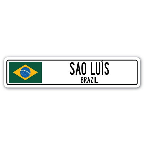 SAO LUOS BRAZIL Street Sign Brazilian flag city country road wall gift
