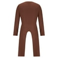 thumbnail image 4 of IROINNID Long Sleeve Cotton Shirt Casual Long Gown V-Neck Collar Blouse Tops Shirt On Sale,Brown, 4 of 7