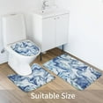 thumbnail image 4 of 4 Pcs  Blue Bathroom Sets with Shower Curtain and Rugs and Accessories, Abstract Dark Blue Bathroom Shower Curtain Sets with Rug,  Marble Shower Curtain for Bathroom Decor, 4 of 14