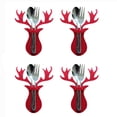 thumbnail image 4 of Christmas Gifts Red Folk Bag Tableware Set Deer Head Xmas Red 4 Pieces, 4 of 6