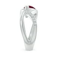 thumbnail image 3 of ANGARA Natural Criss Cross Pear Shaped 1.15 ct Ruby Ring with Diamond Accents in 14K White Gold for Women (Size-8x6mm) | July Birthstone Jewelry for Her, 3 of 9
