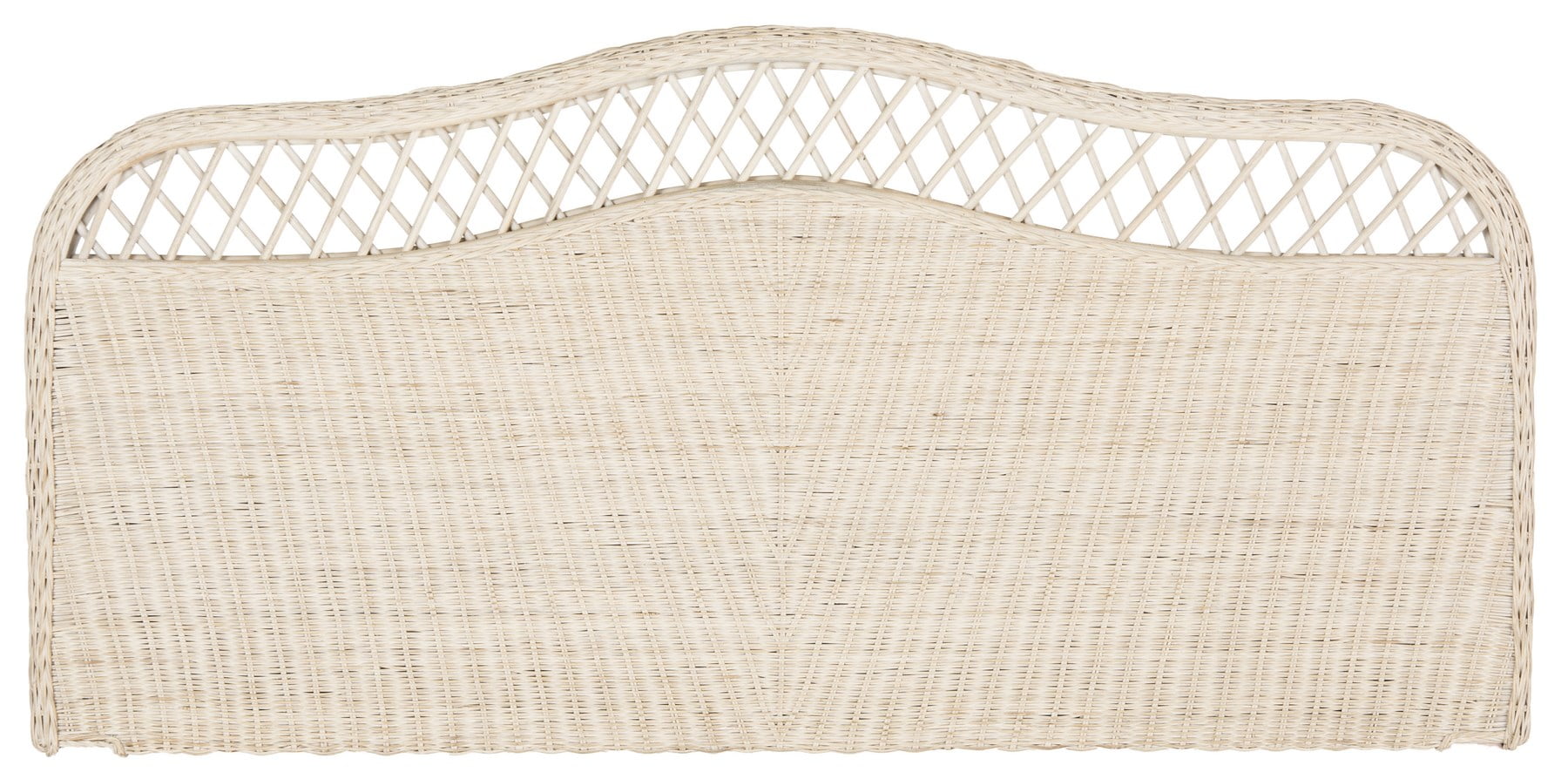 SAFAVIEH Sephina Rustic Coastal Rattan Headboard, Queen, White Washed