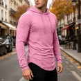thumbnail image 2 of HAYIMI Men Solid Color Hooded Sweatshirt Casual Long Sleeve Comfortable Streetwear Soft Lined Warm Shirts Everyday Oversized Everyday Basic Tops Streetwear, 2 of 6