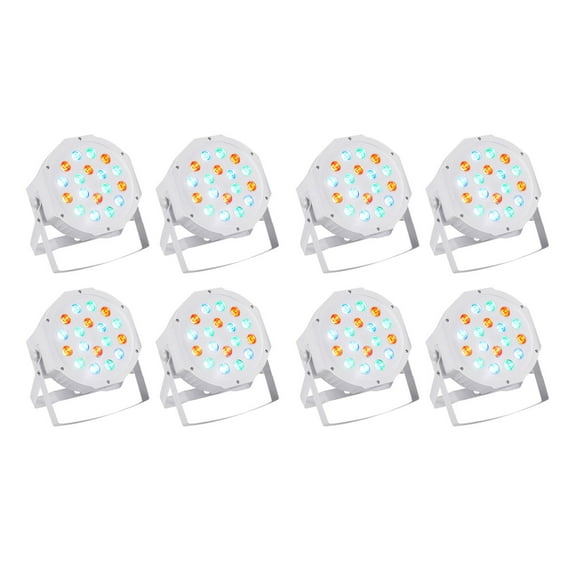 (8) Rockville RockPAR50 WHT LED RGB Compact Par Can DJ/Club DMX Wash Lights