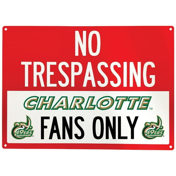 North Carolina Charlotte FortyNiners Metal No Trespassing Sign