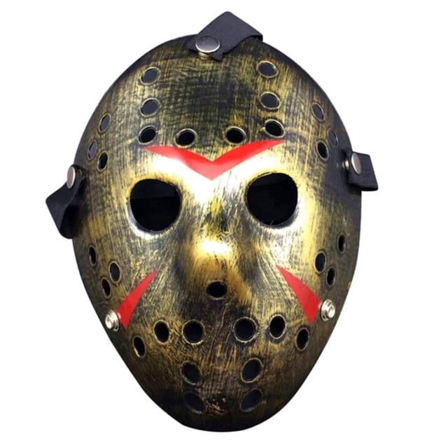Máscara de Horror de Halloween, Cosplay, Máscara de Fiesta, Dorada