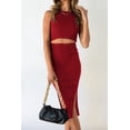 thumbnail image 3 of Vestido PRETTYGARDEN Midi Ajustado Rojo Sin Mangas XL, 3 of 5