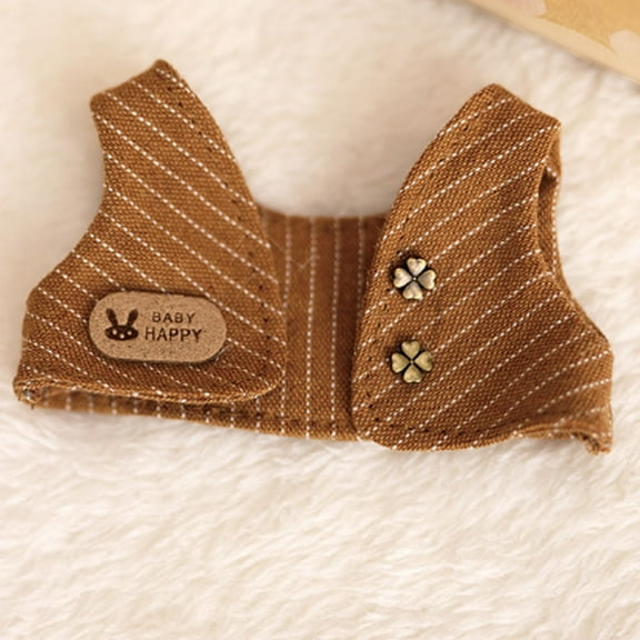Luxury Plush Toy Vest Brown Striped Clover Design Old Money Doll Clothes
