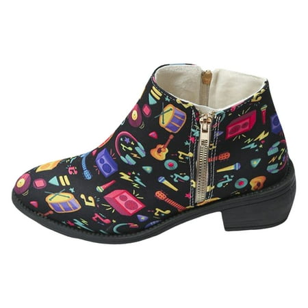 

OJSFQUFP Ankle Boots for Women Women s Fashion Color Matching Autumn and Winter Women s Boots with Side Zipper Short Boots Women s Riding Boots Black 41