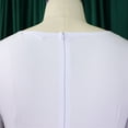 thumbnail image 6 of AURA Plus Size High Waist Pencil Midi Dress Round Neck 3 4 Sleeve Ruched Solid Color Zip Back, 6 of 10