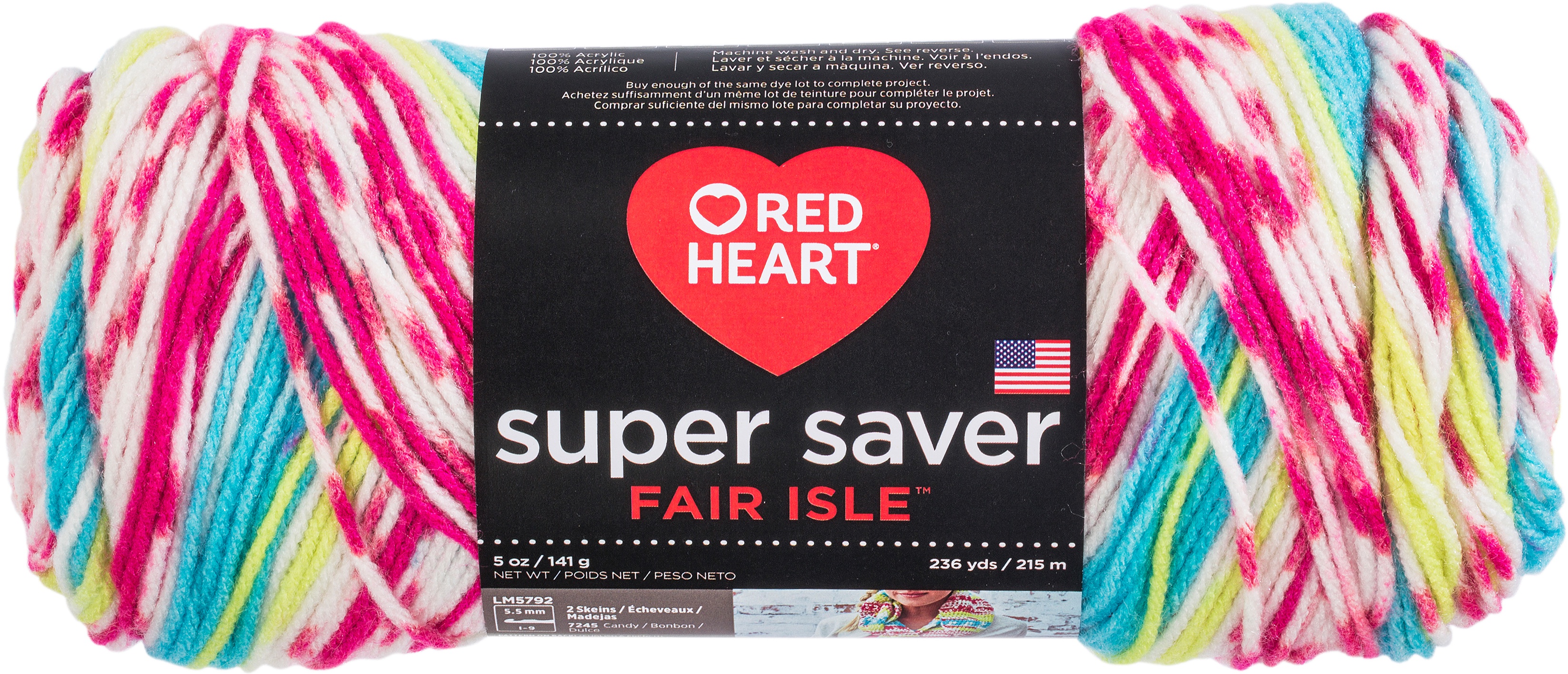 Red Heart Super Saver Fair Isle Yarn Candy, Multipack of 6 Walmart