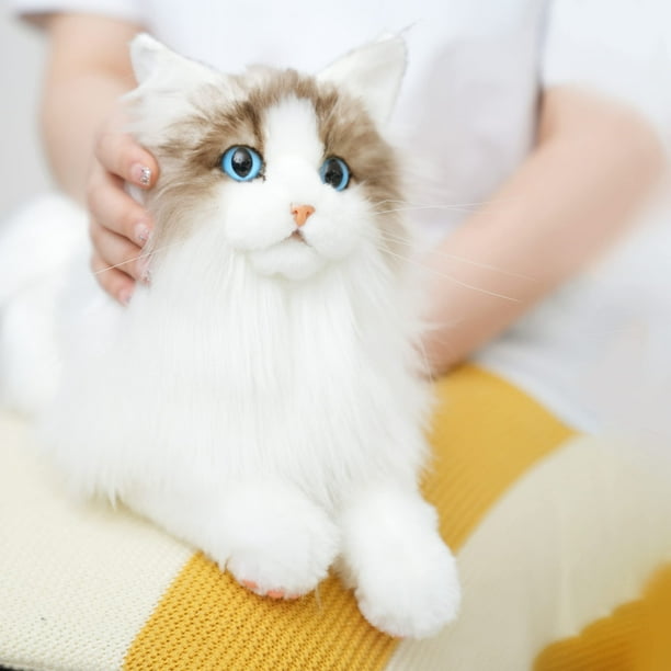 Chongker Stuffed Animals Handmade Realistic Cat Plush Toy Companion Pet for Elderly Adults Women Kids Cat Lover Ragdoll Cat Walmart