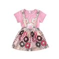 thumbnail image 3 of Summer Newborn Baby Girls Romper Top Donuts Printed Overall Skirts Set Outfit Clothes Set, 3 of 4