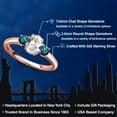 thumbnail image 2 of Gem Stone King 18K Rose Gold Plated Silver White Created Sapphire and Blue Diamond Engagement Ring for Women | 1.30 Cttw | Oval 7X5MM | Gemstone September Birthstone | Size 6, 2 of 6