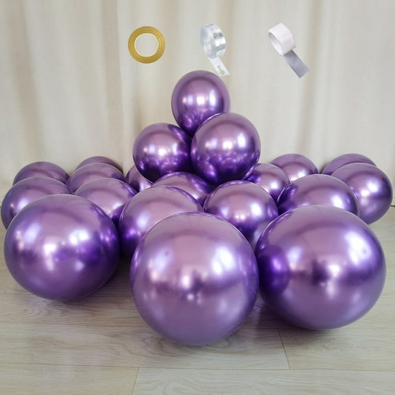 Metallic Purple Balloons 12 inch Chrome Purple Balloons for Birthday Wedding Anniversary Festival Party Decorations 53 pcs