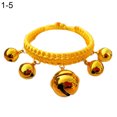thumbnail image 2 of Flmtop Collier Mignon Mode Ajustable en Nylon pour Chien Chiot Grandes Cloches Collier Fourniture pour Animaux Jaune, 2 of 9