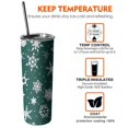 thumbnail image 6 of 20oz Green Christmas Snowflake Pattern Skinny Tumblers Stainless Steel Tumbler with Lid and Straw,Vacuum Insulated Double Wall Travel Tumbler Cups with Cleaning Brush for Coffee,Tea, 6 of 6