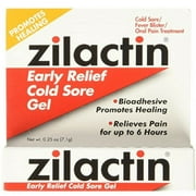 Zilactin Cold Sore Gel, Medicated Gel 0.25 oz ( Pack of 2)