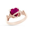 thumbnail image 3 of Heart Shape Simulated Ruby In 14K Rose Gold Over 925 Sterling Silver Ring Size 5.5, 3 of 5