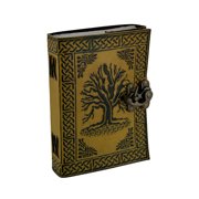 Angle View: Tree of Life Two-Tone Embossed Leather Bound Journal 5x7 in.
