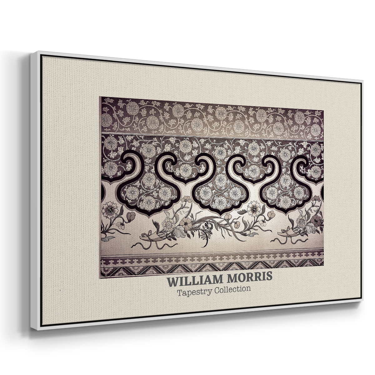 Vintage Abstract Print-XXXIII Framed in White Wood Gallery Wrapped Canvas 27 in. x 41 in.