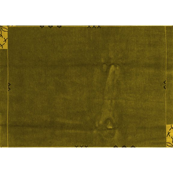 Ahgly Company Indoor Rectangle Abstract Yellow Modern Area Rugs, 6' x 9'