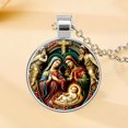 thumbnail image 7 of Retro Jesus Family Print Round Pendant Necklace, Best Christmas Gift for Women, Men, Girlfriend, Boyfriend, 7 of 7